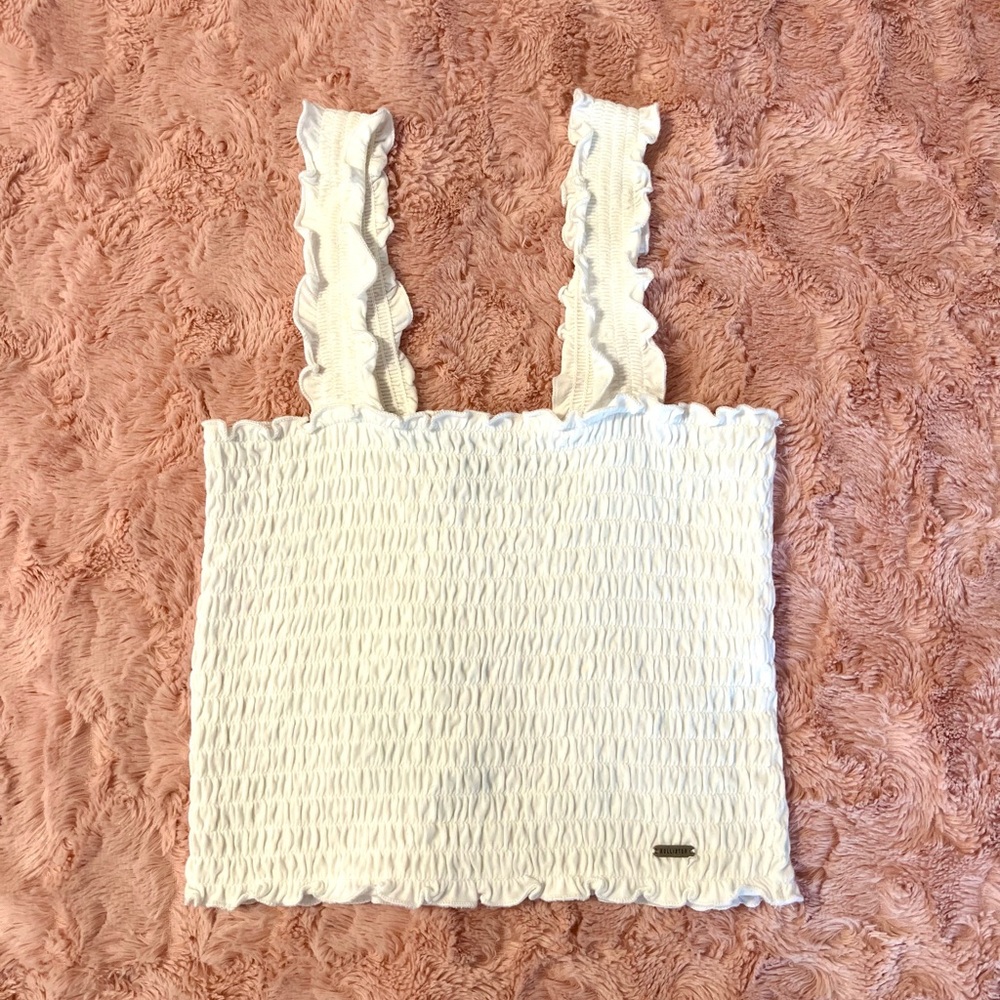 white hollister tube top with straps